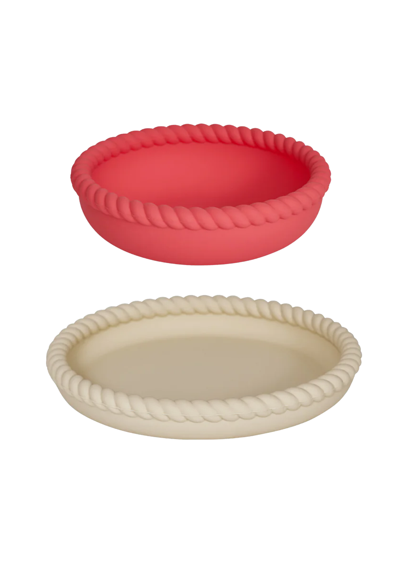OYOY Mini Mellow Plate & Bowl | Cherry Red / Vanilla