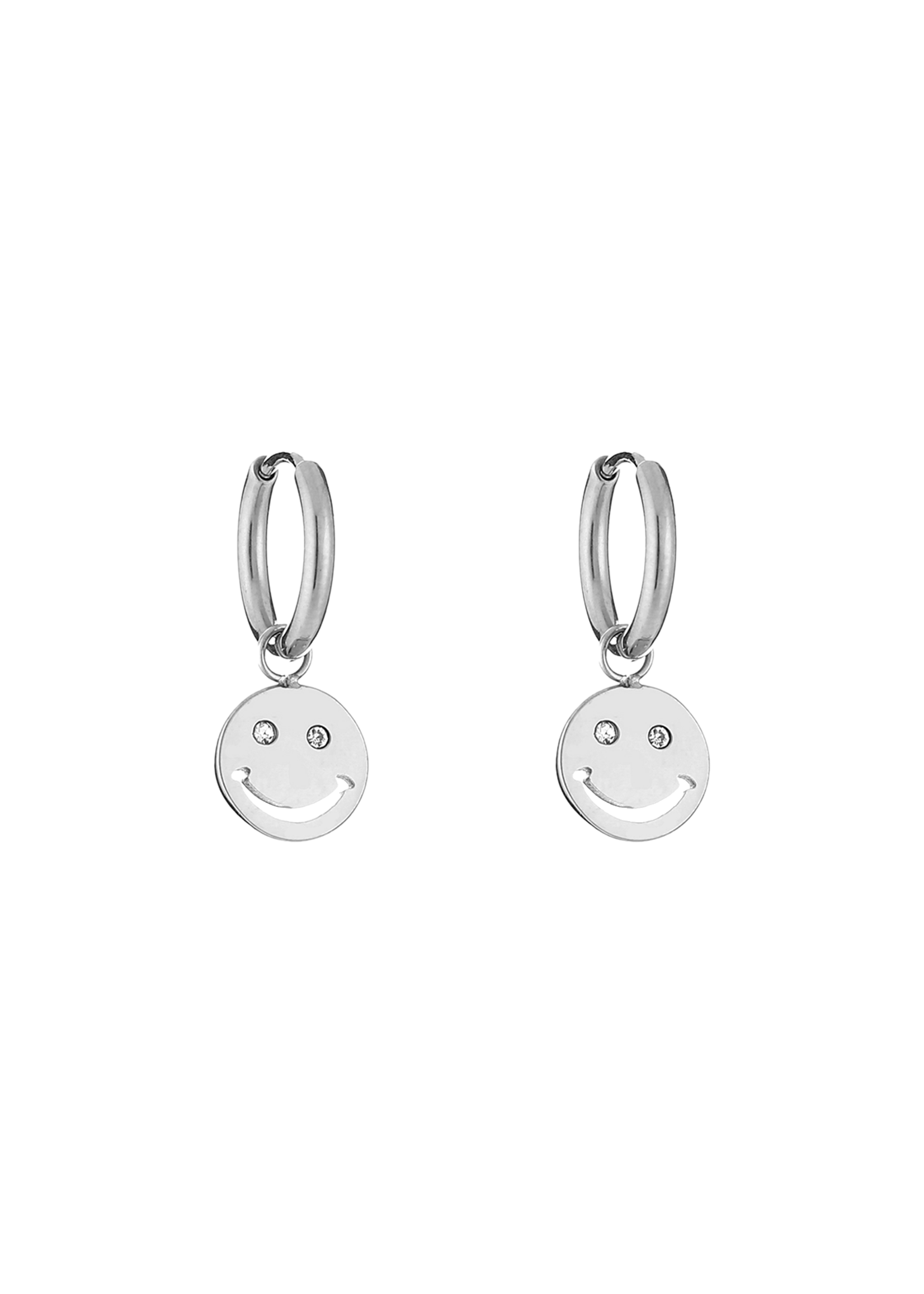 Oorbellen Hanger Smiley Silver