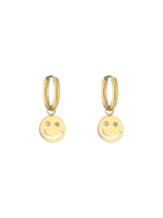 Oorbellen Hanger Smiley Gold