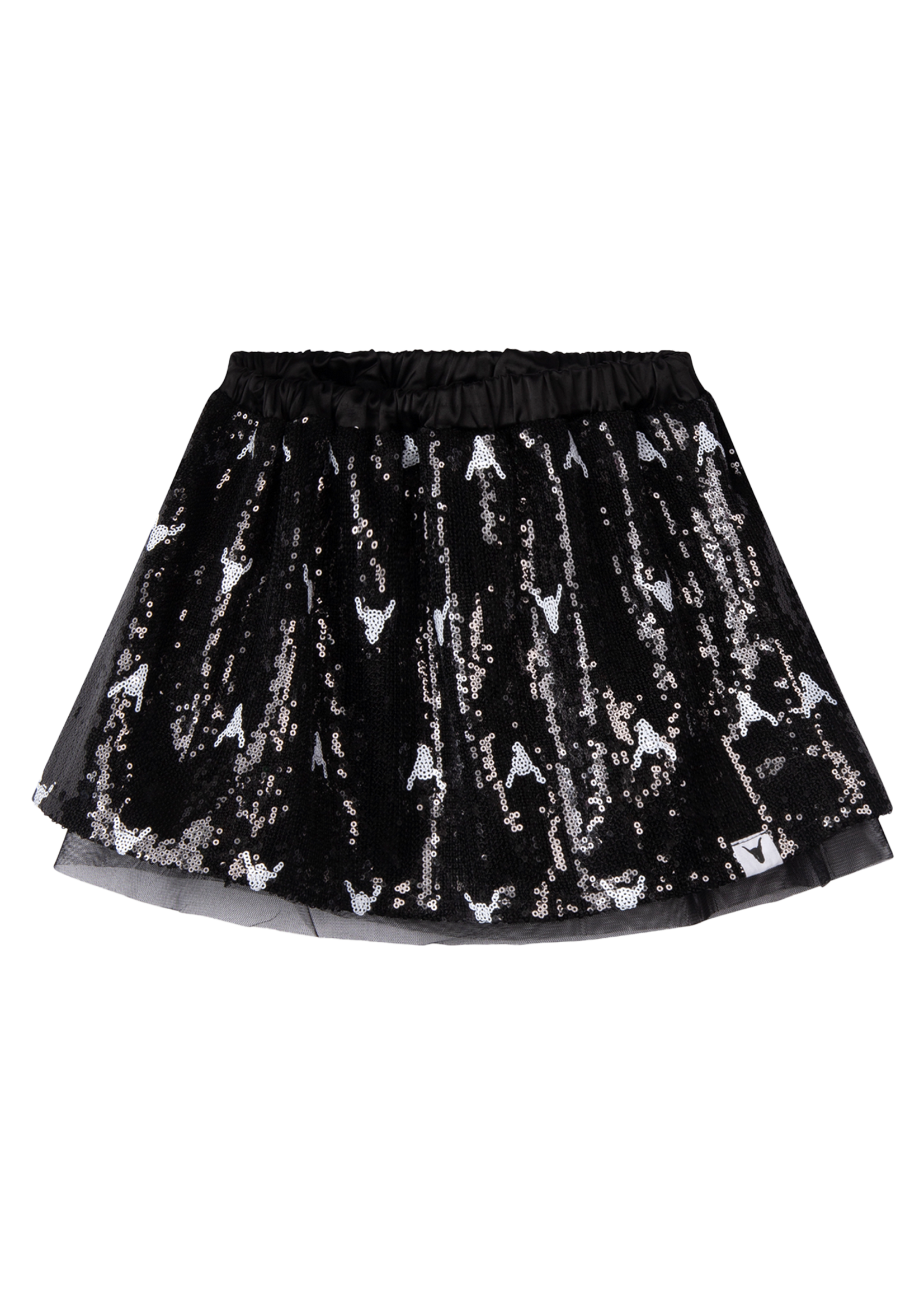 Alix Mini Kids Sequins Bull Skirt Black