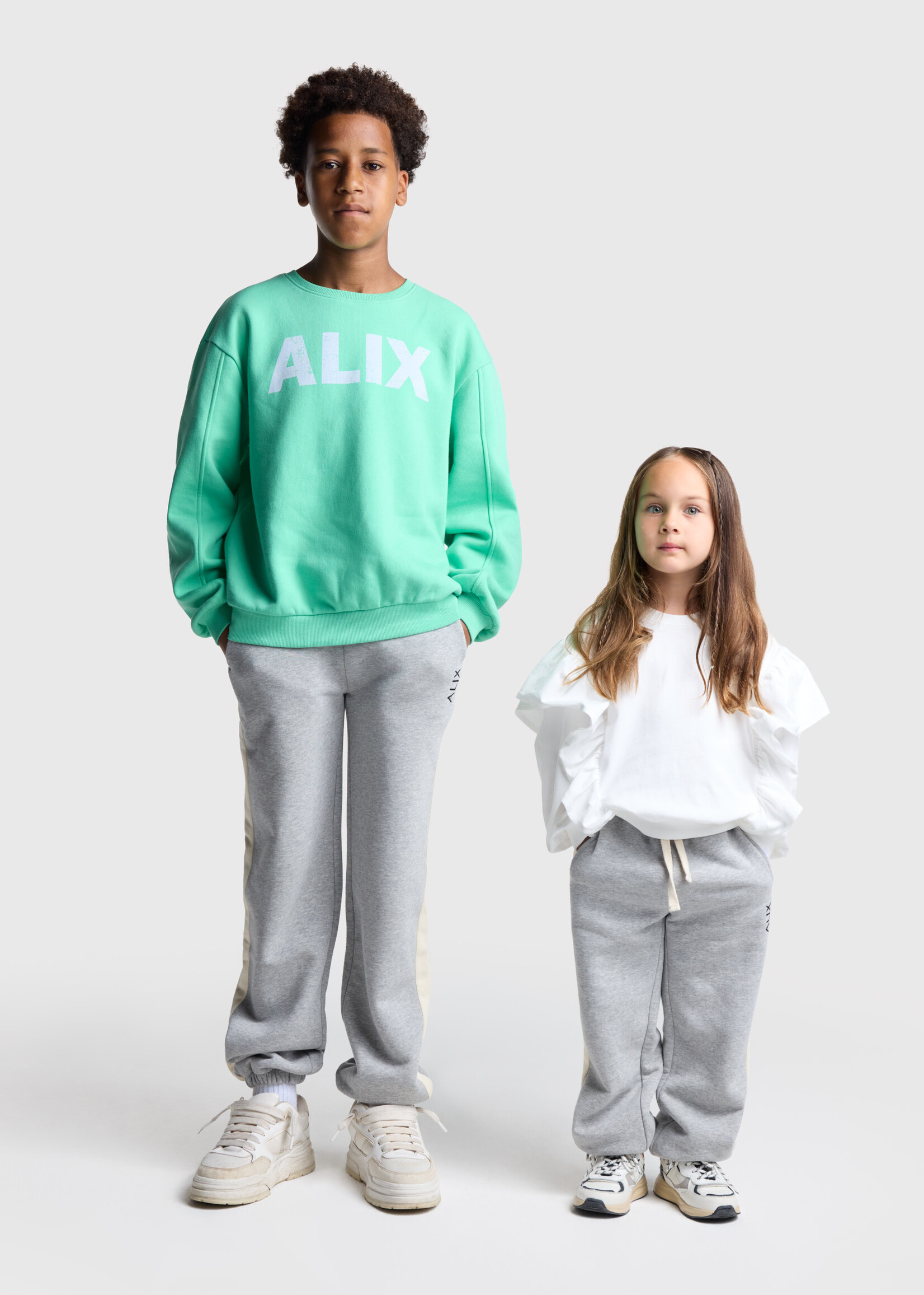 Alix Mini Kids Sweat Pants Soft Grey Melange