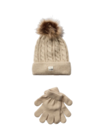 Sofie Schnoor Beanie and Gloves Set Brown Melange