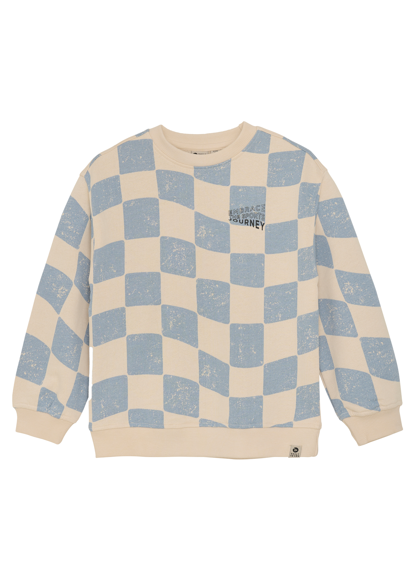 Daily 7 Oversized Sweater Check Print | Ashley Blue