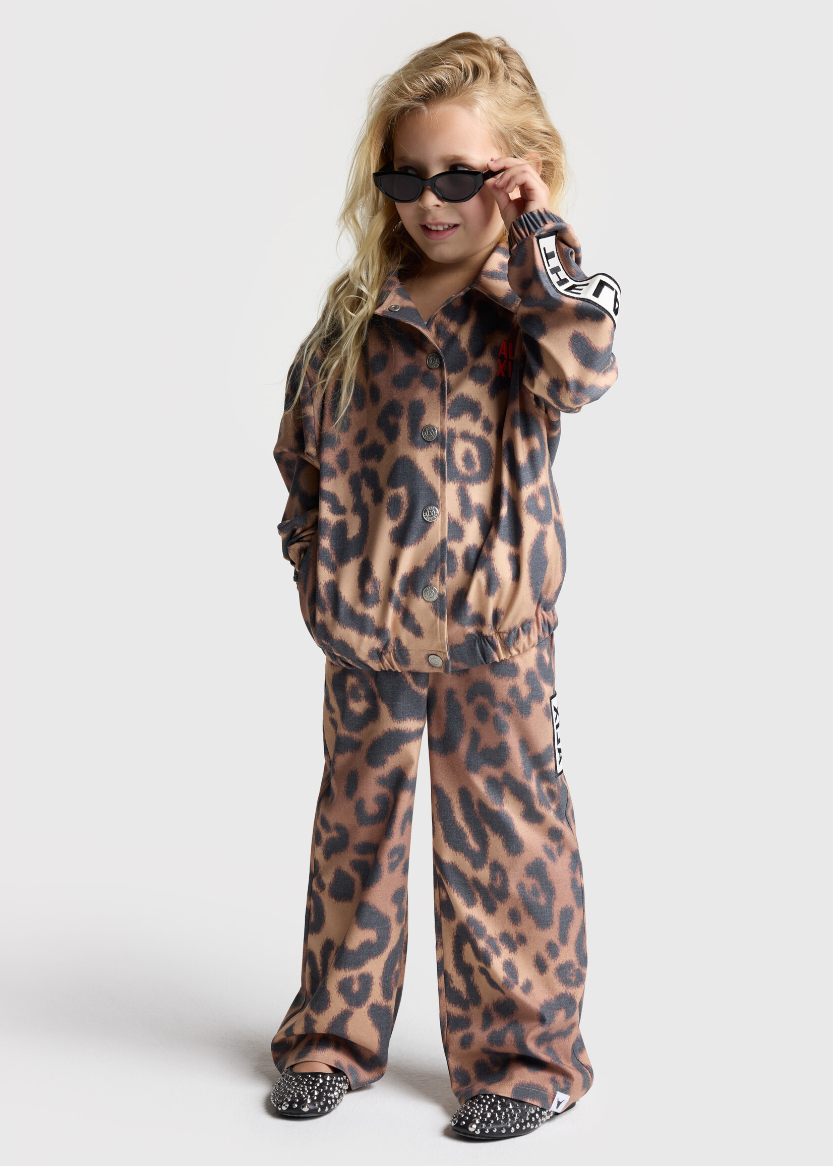 Alix Mini kids woven jaguar pants | Animal