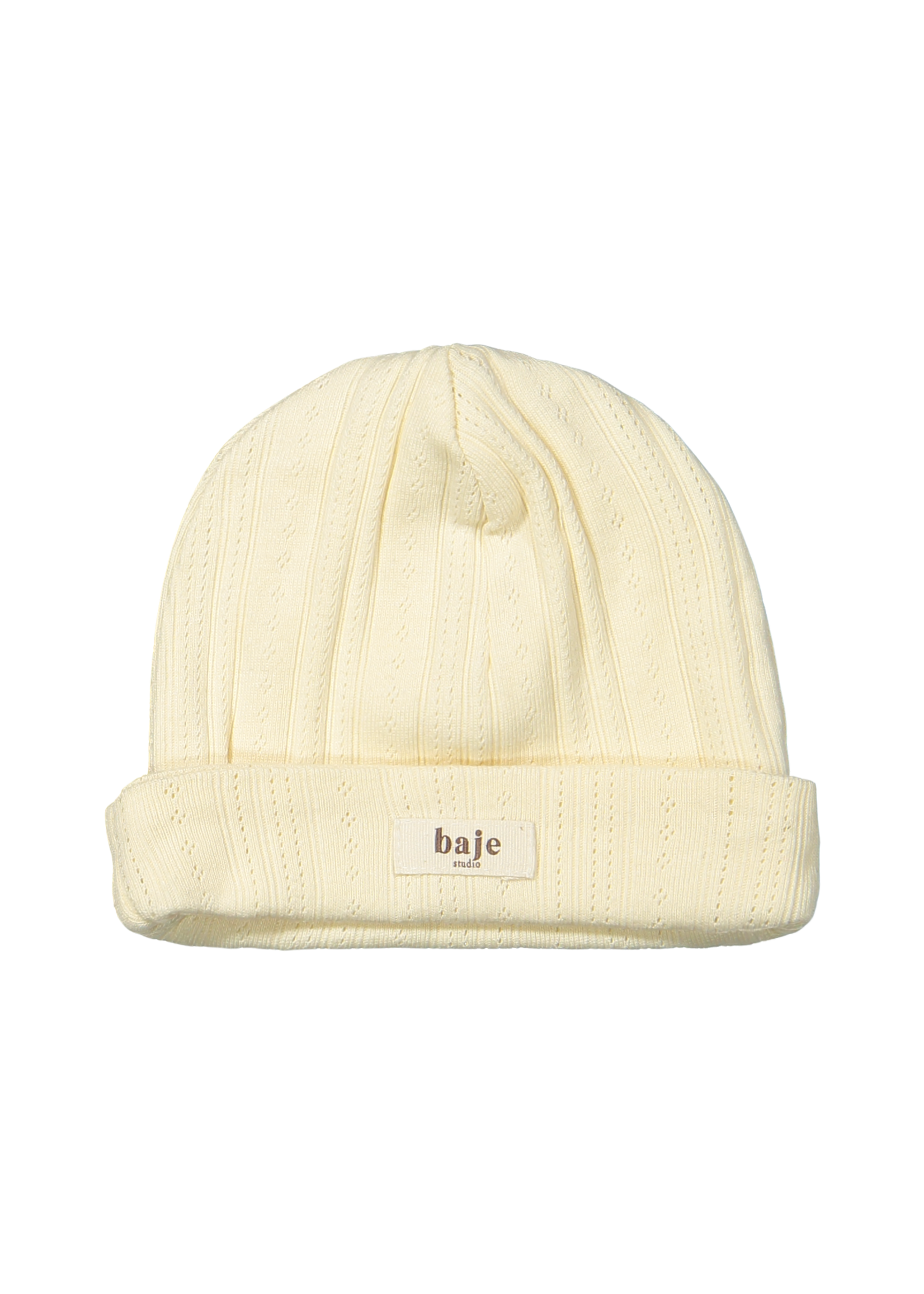 Baje Studio Viva jersey pointelle hat | creme oat