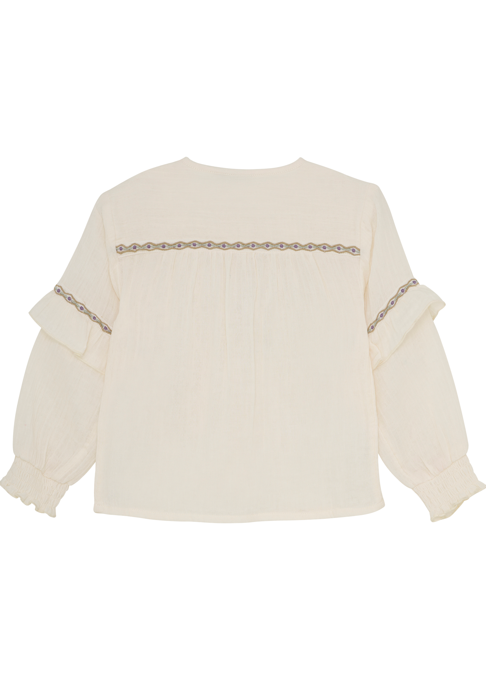 Daily 7 Shirt Longsleeve Ruffle | White