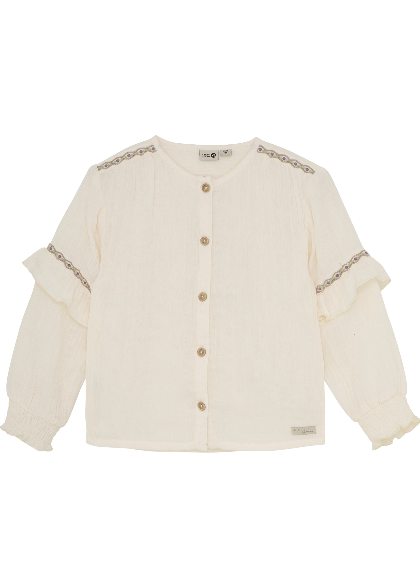 Daily 7 Shirt Longsleeve Ruffle | White