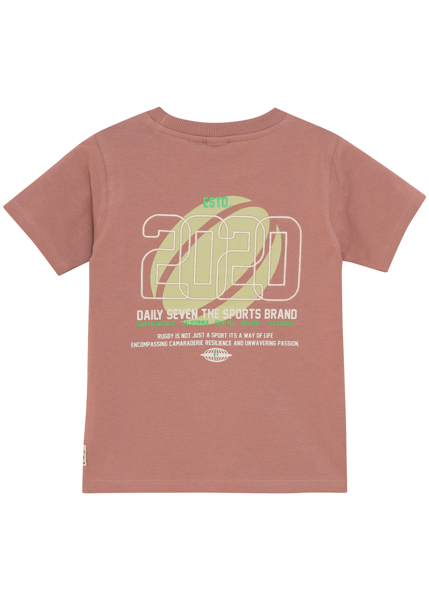 Daily 7 T-shirt Backprint | Brown