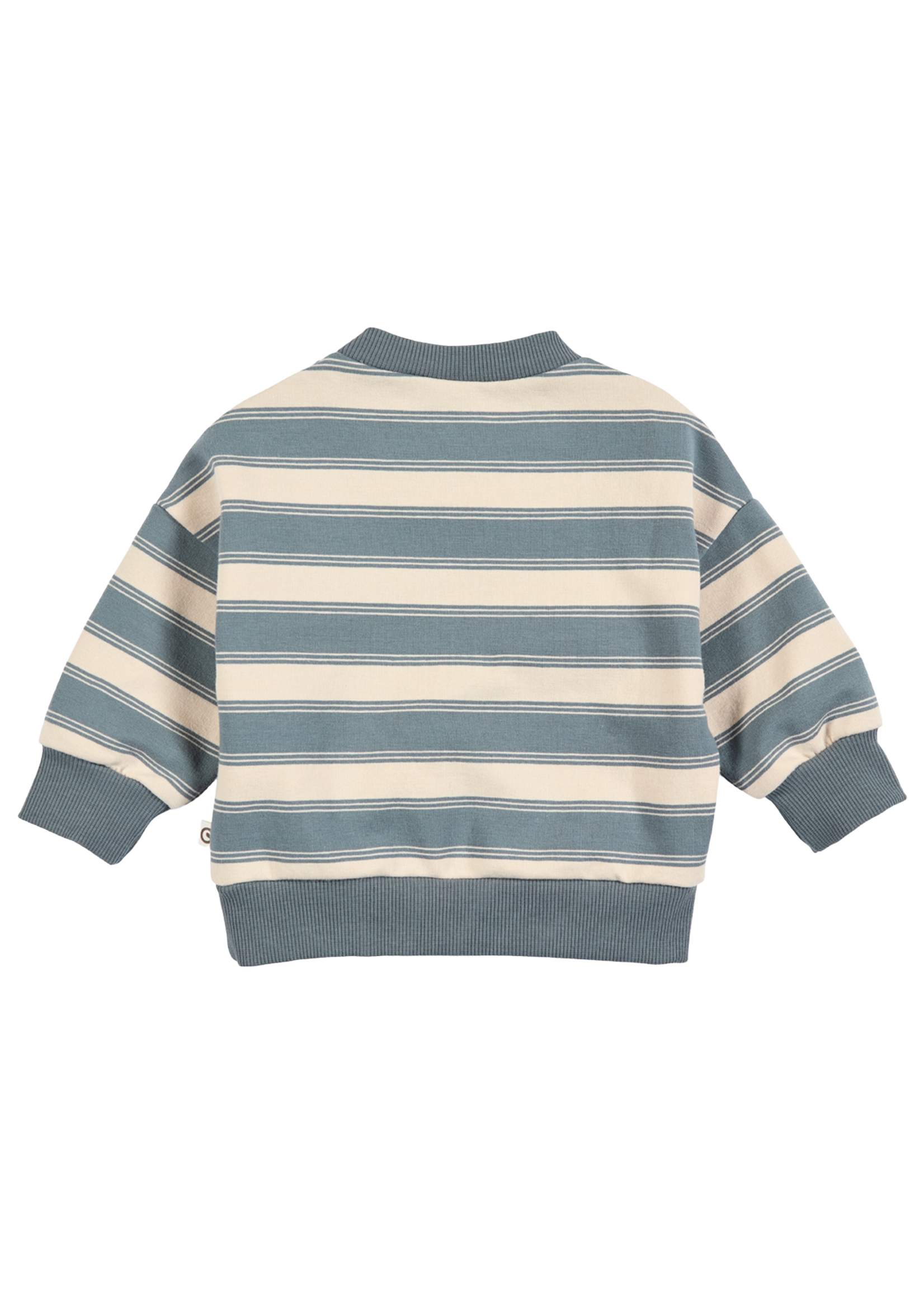 Müsli Stripe sweatshirt baby | Oak/ Stormy blue