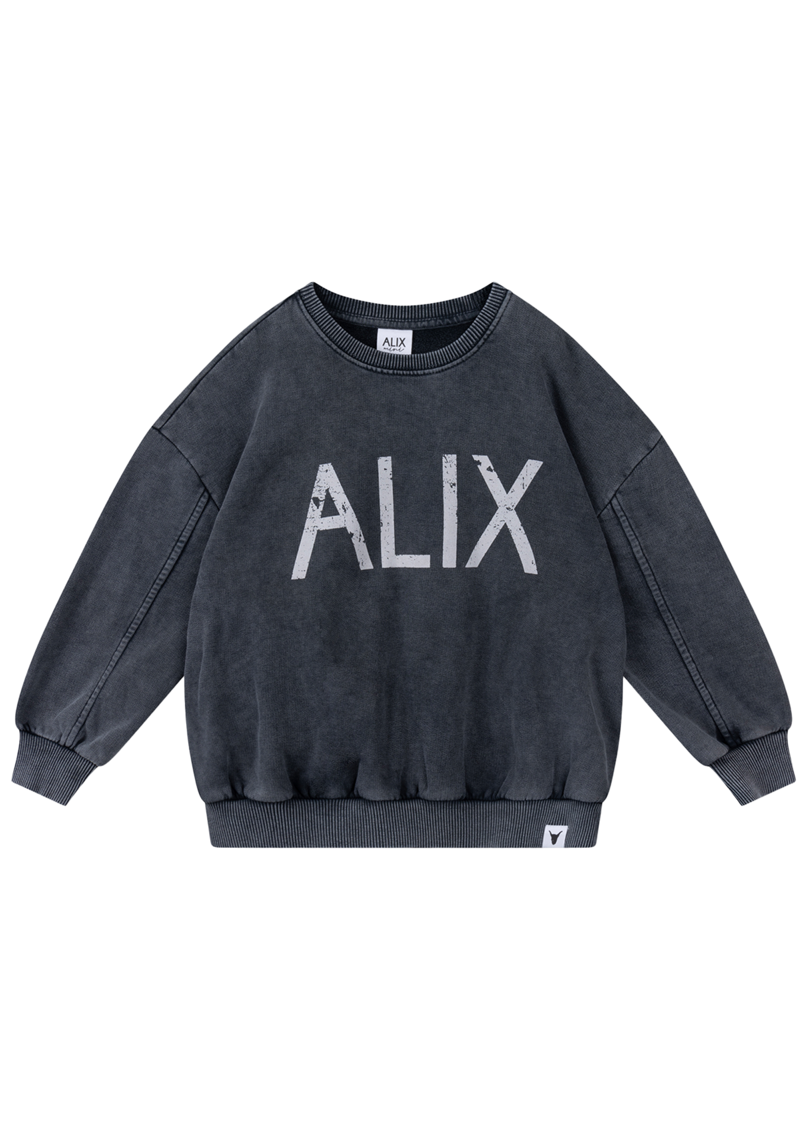 Alix Mini kids knitted alix on tour sweater | charcoal grey