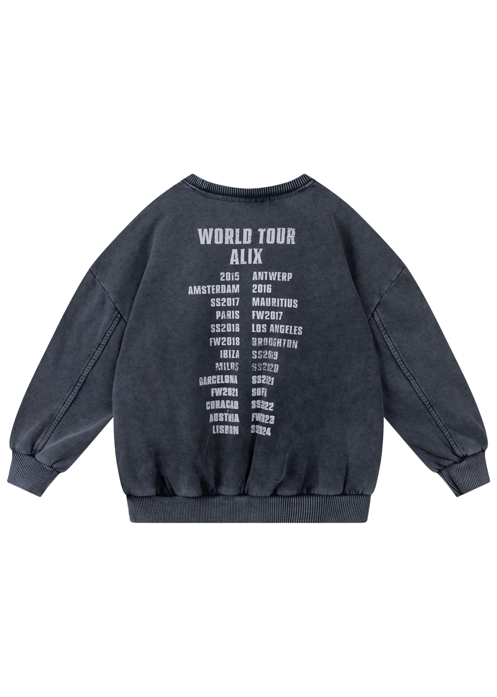Alix Mini kids knitted alix on tour sweater | charcoal grey
