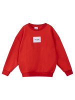 Alix Mini kids knitted label sweater | bright red