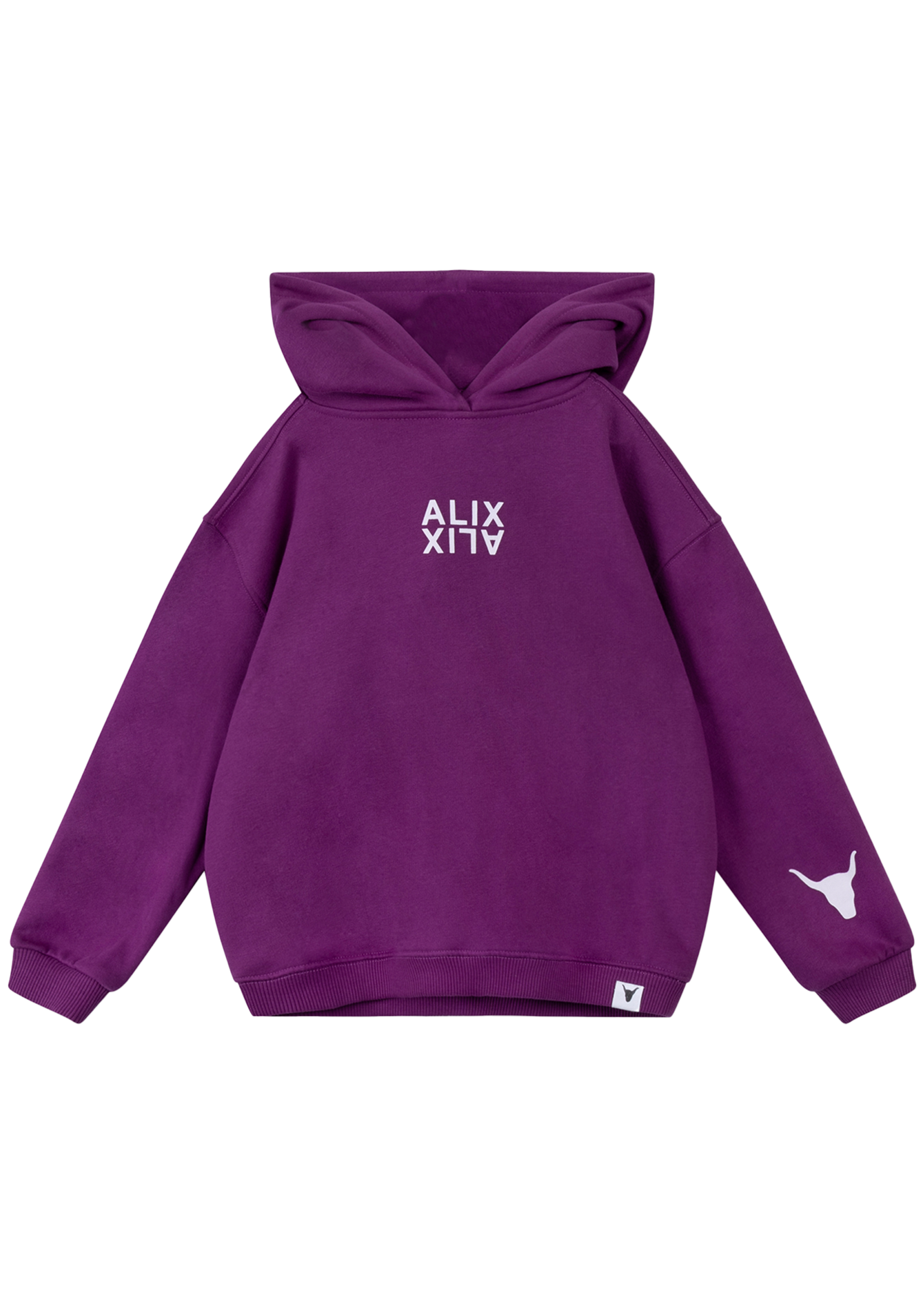 Alix Mini kids knitted logo hoody | purple magic