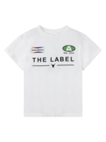 Alix Mini kids knitted sports artwork t-shirt | soft white