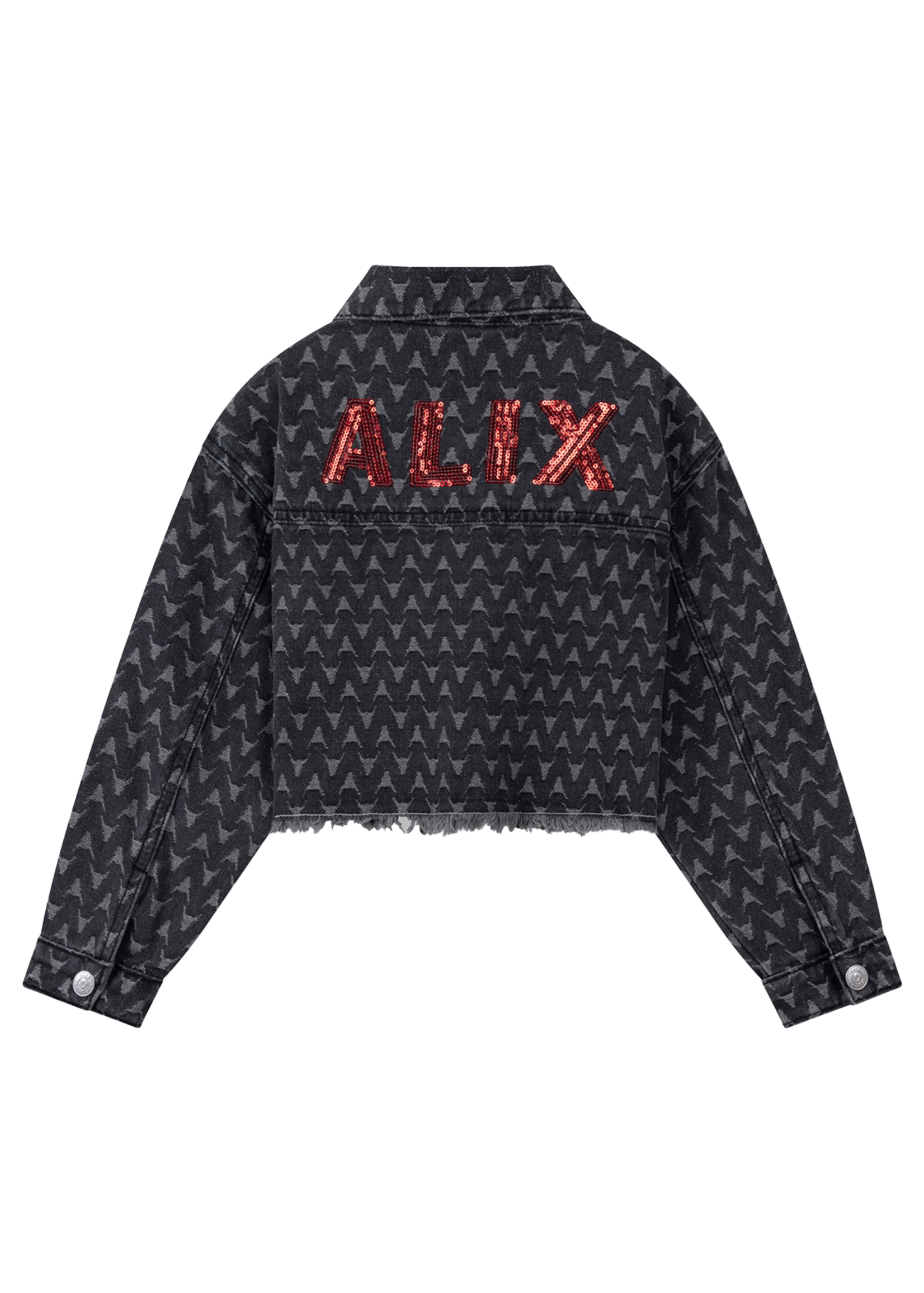 Alix Mini kids woven bull cropped denim jacket