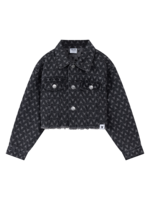 Alix Mini kids woven bull cropped denim jacket