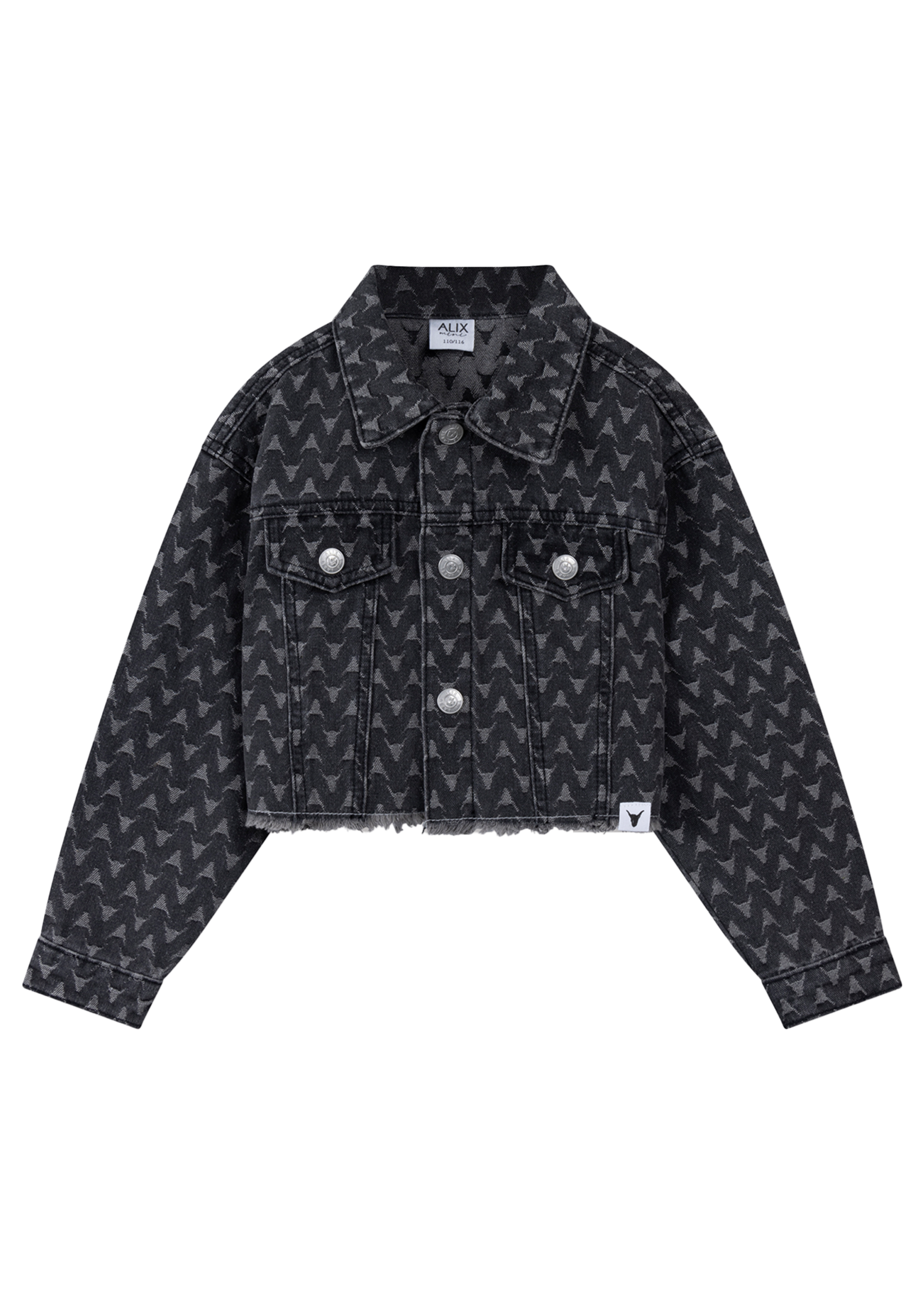 Alix Mini kids woven bull cropped denim jacket