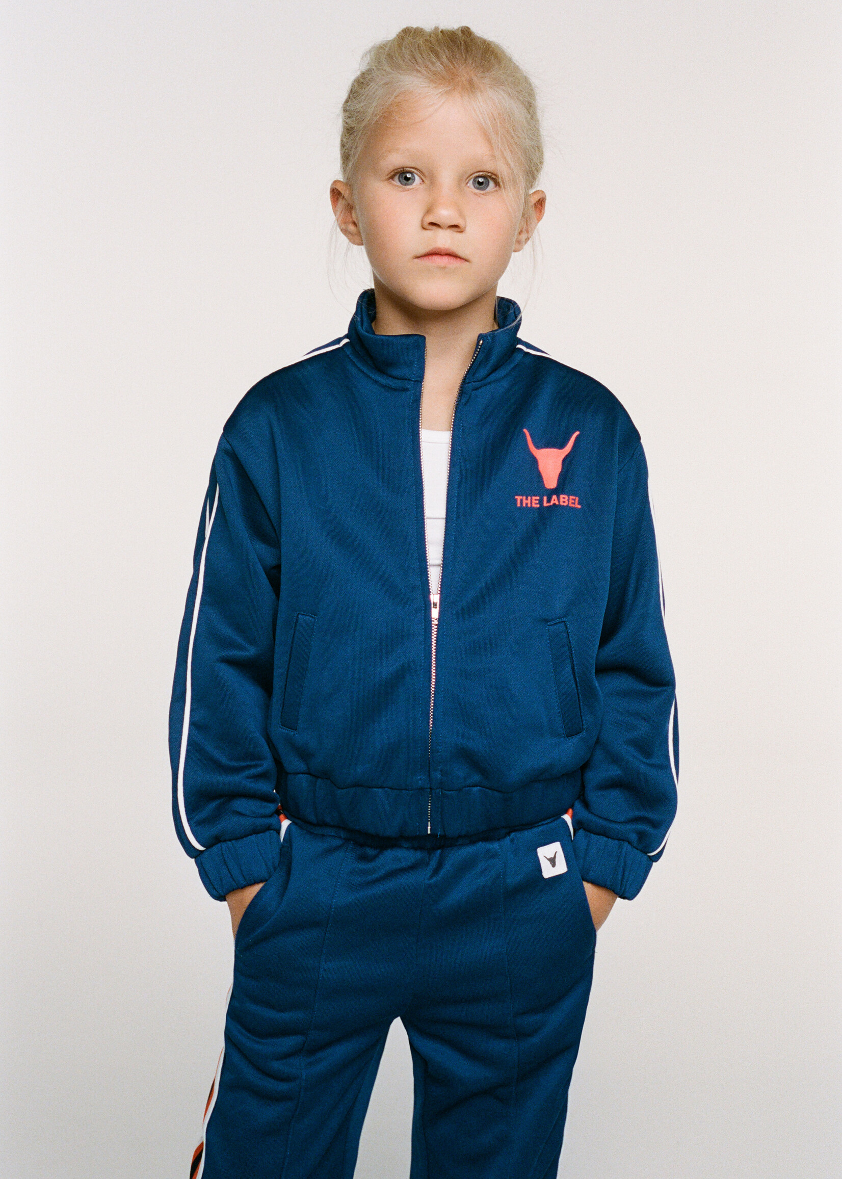 Alix Mini kids knitted training jacket | intense blue