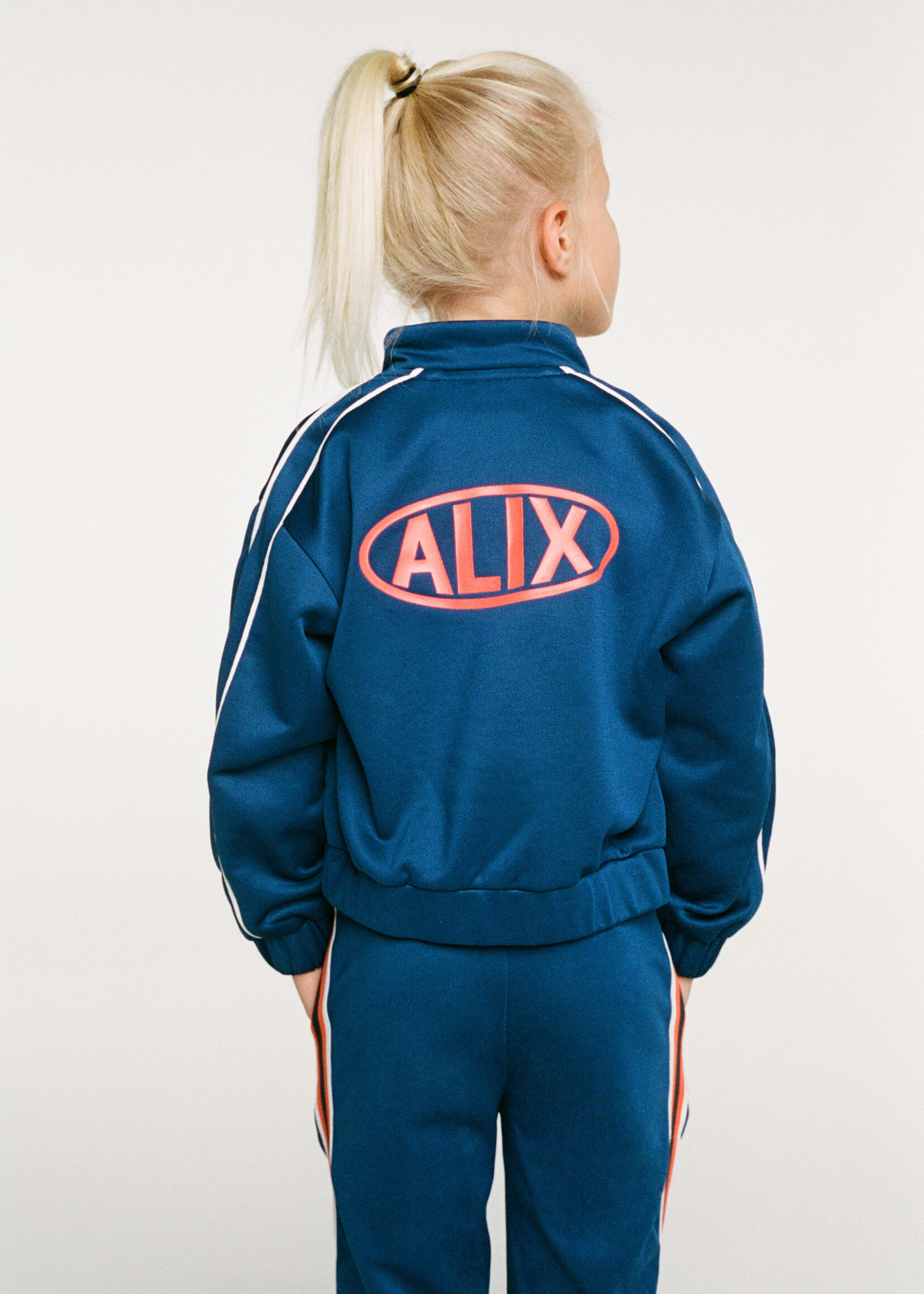 Alix Mini kids knitted training jacket | intense blue