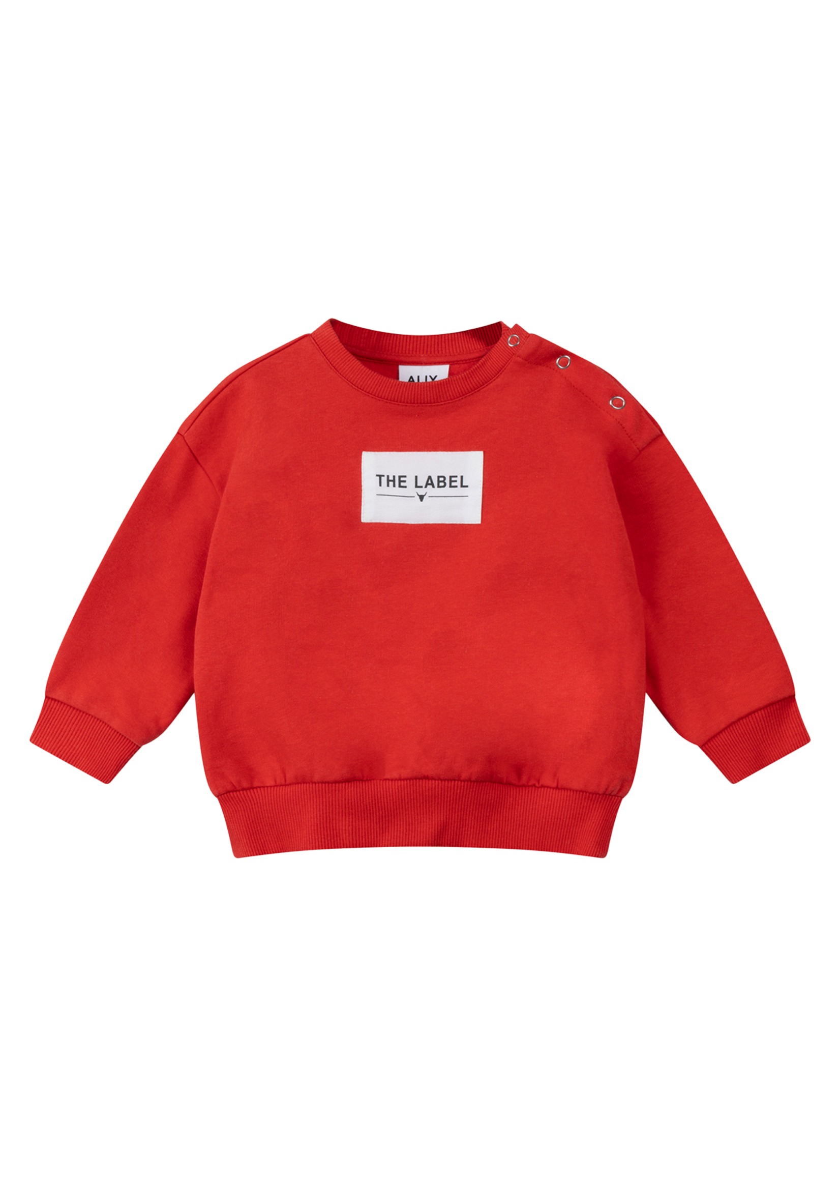 Alix Mini baby knitted label sweater | bright red