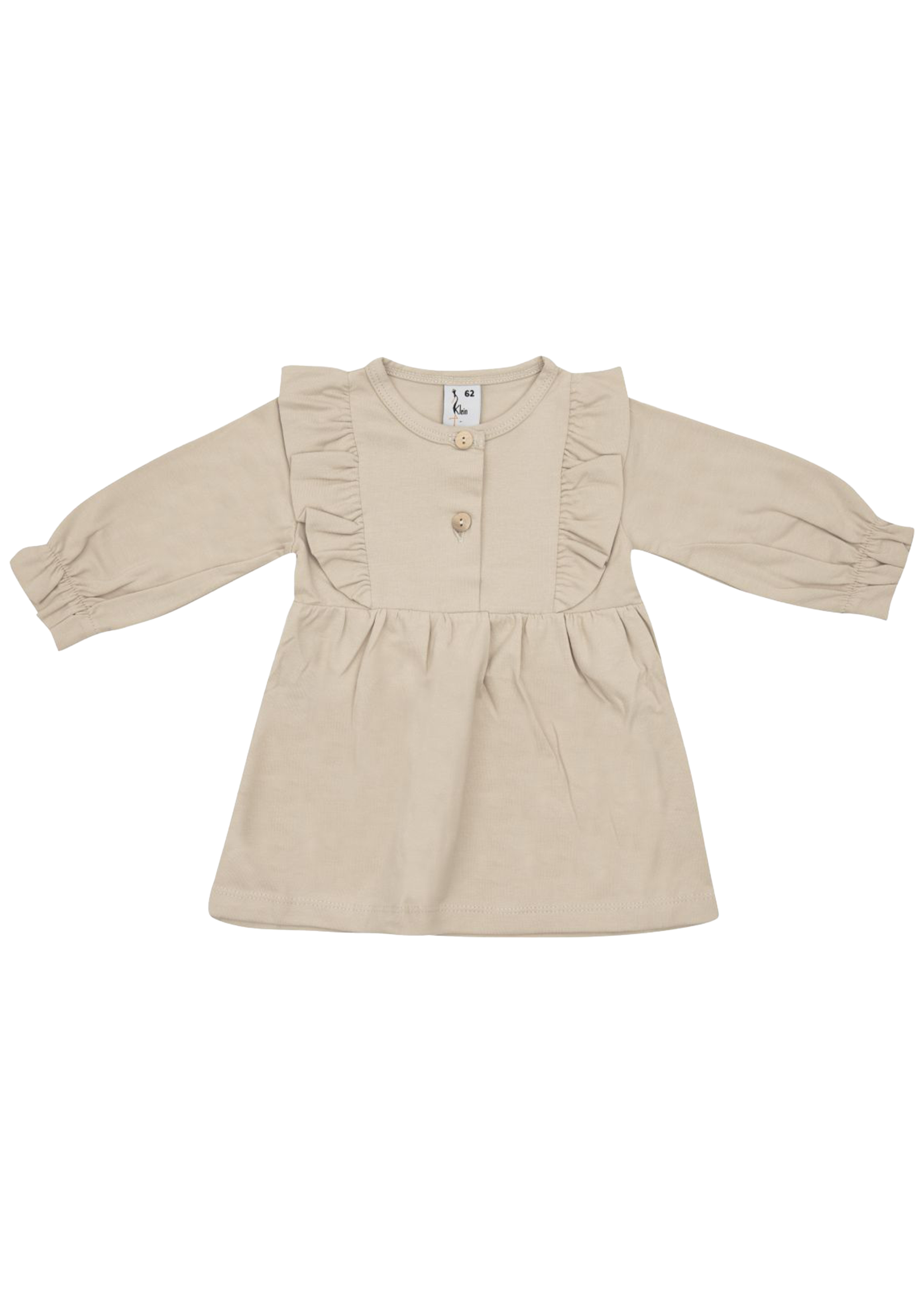 Klein Baby Dress Ruffle Oxford Tan Beige