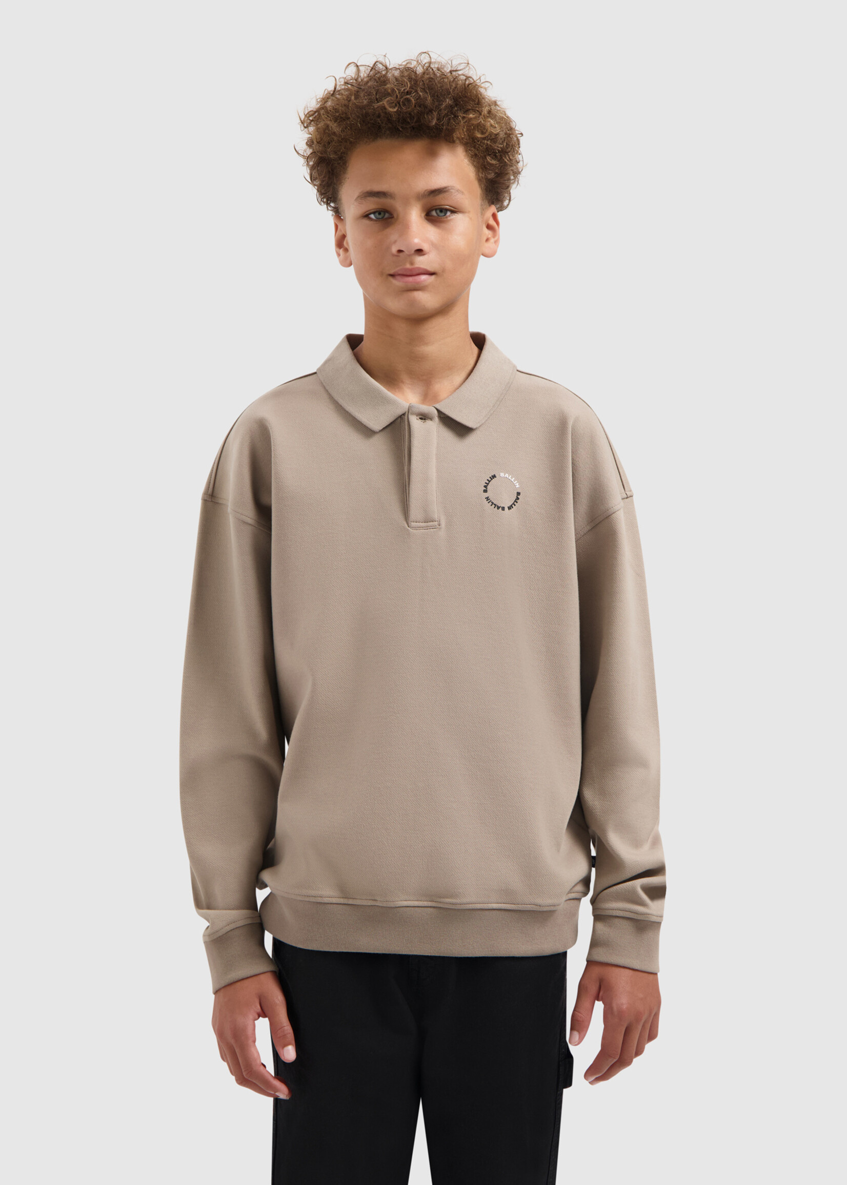 Ballin Junior Circle logo Polo Sweater | Taupe