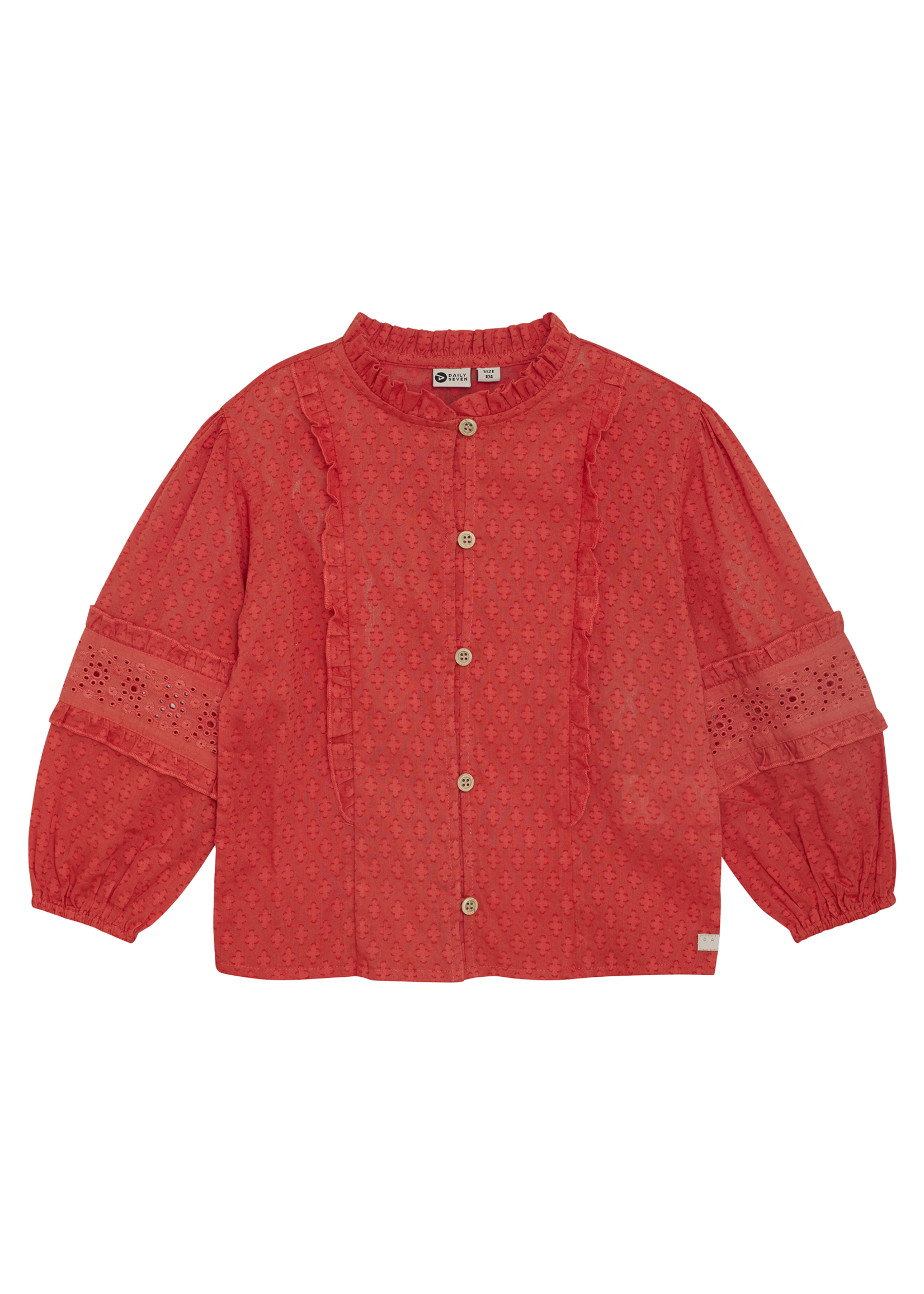 Daily 7 Shirt Longsleeve Ruffle | Red