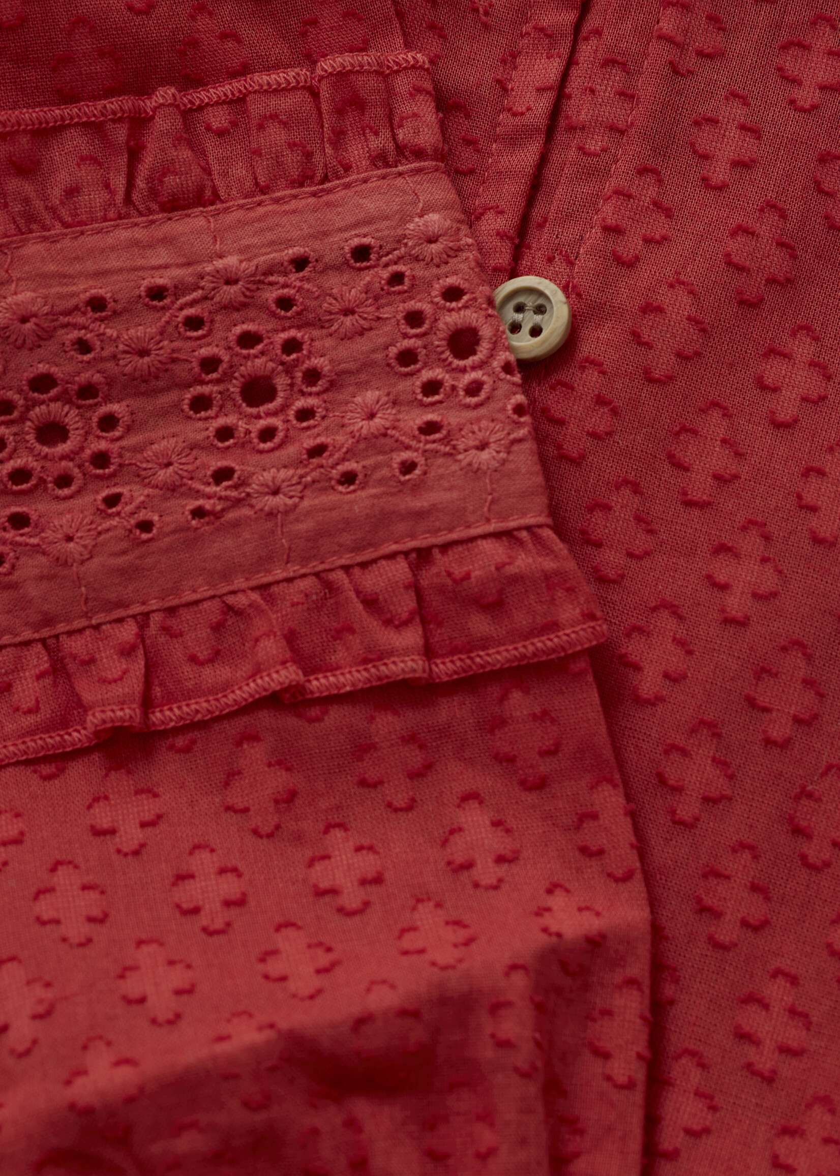 Daily 7 Shirt Longsleeve Ruffle | Red