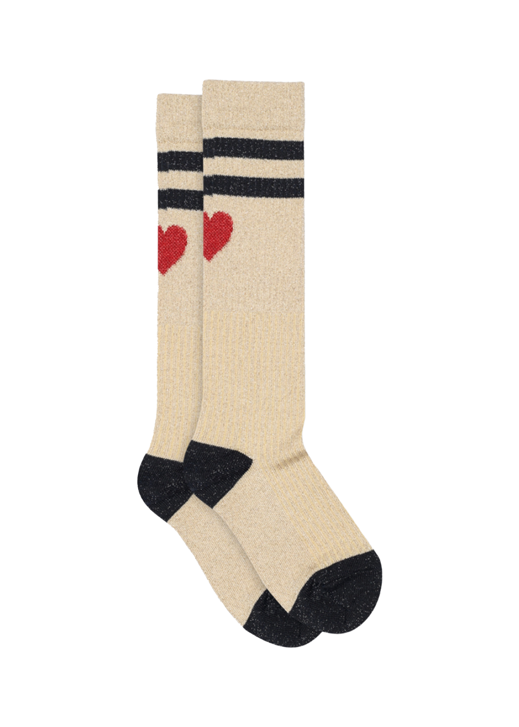 MP Denmark Elga glitter knee socks | Champagne
