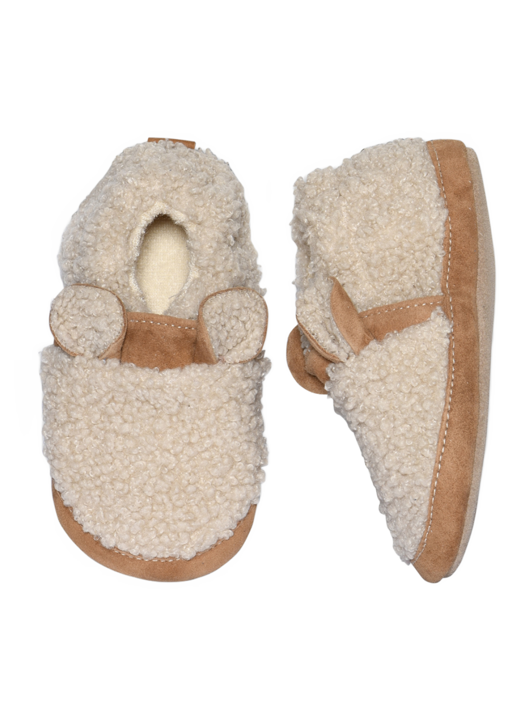 MP Denmark Fuzzy teddy slippers | Oxford tan