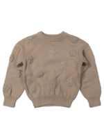 Two You Label Noah Knitted Flower Jumper | Brown