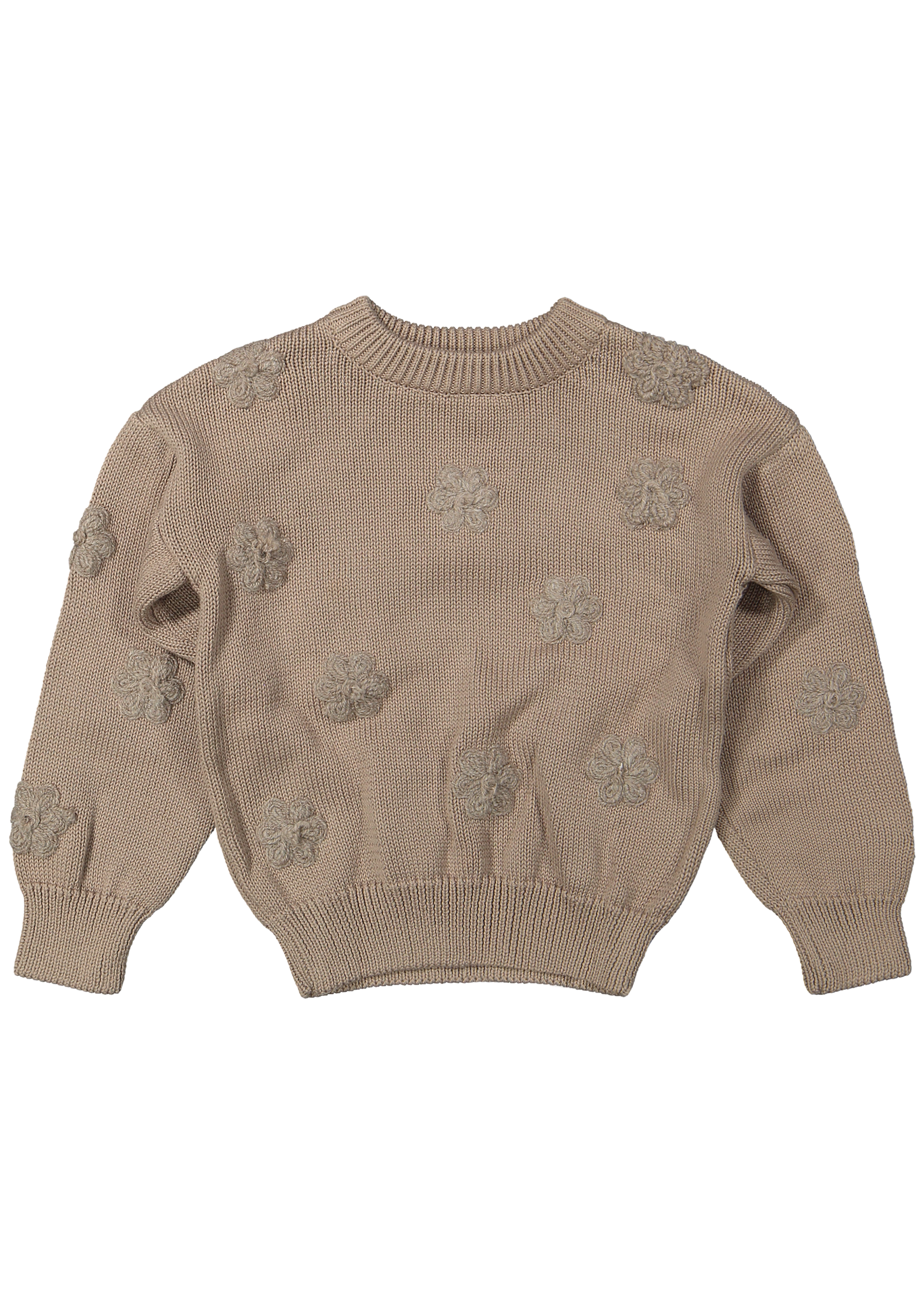 Two You Label Noah Knitted Flower Jumper | Brown