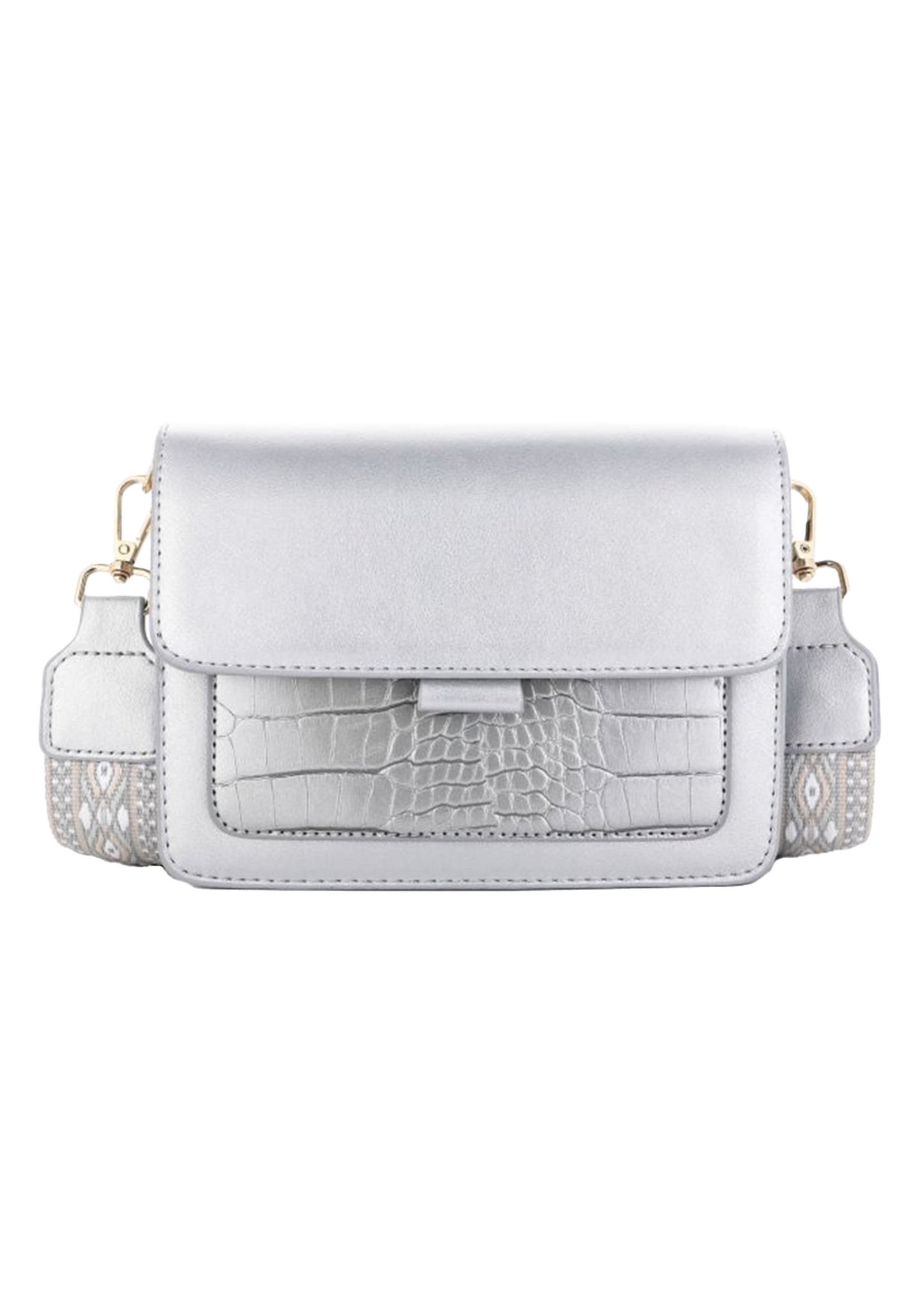 Strap Bag Silver Croc