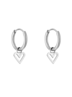 Oorbellen Hanger Open Heart Silver
