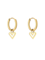 Oorbellen Hanger Open Heart Gold