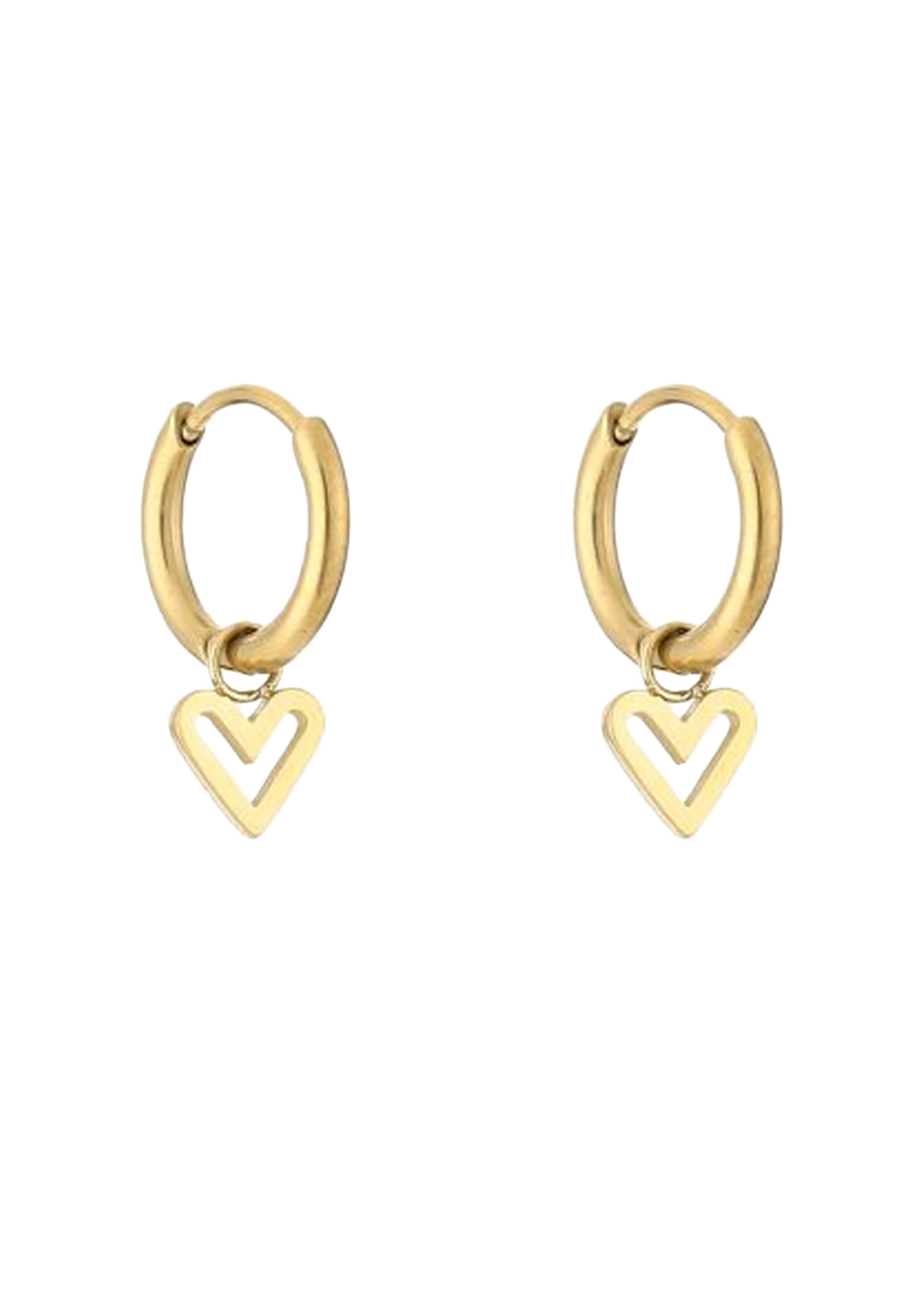 Oorbellen Hanger Open Heart Gold