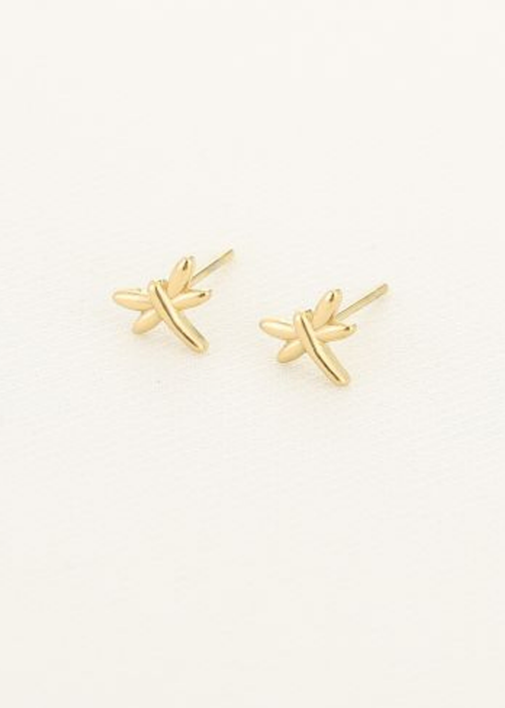 Oorbellen Stud Libelle Gold