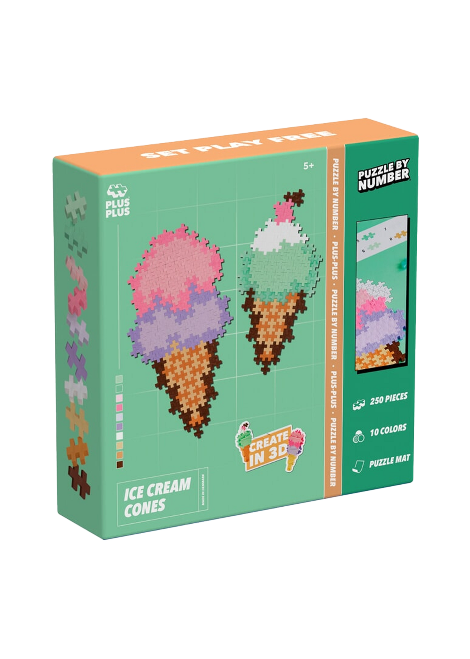 Plus-Plus Puzzle By Number | Ice cream cones