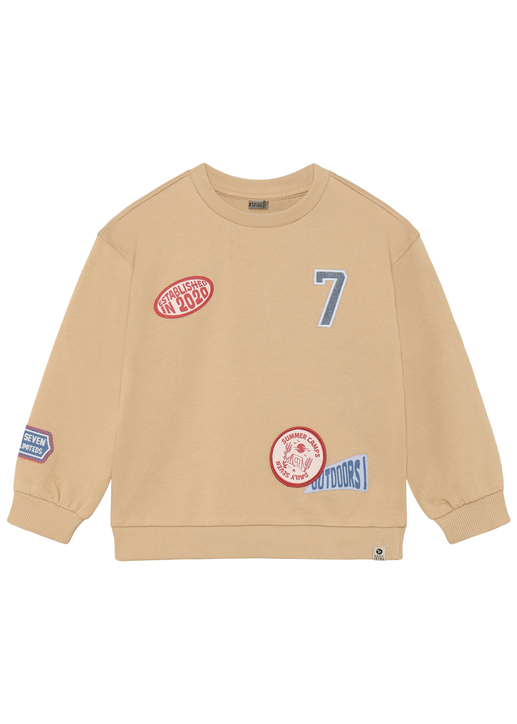 Daily 7 Oversized Sweater Badges Latte Sand