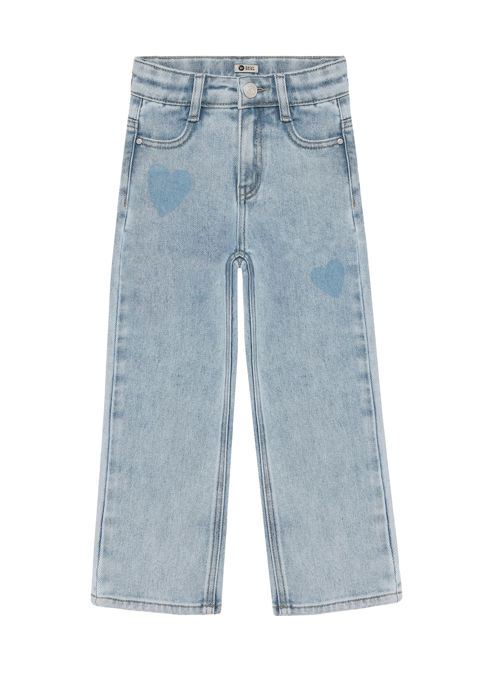 Daily 7 Denim Wide Fit Heart Light Blue Denim