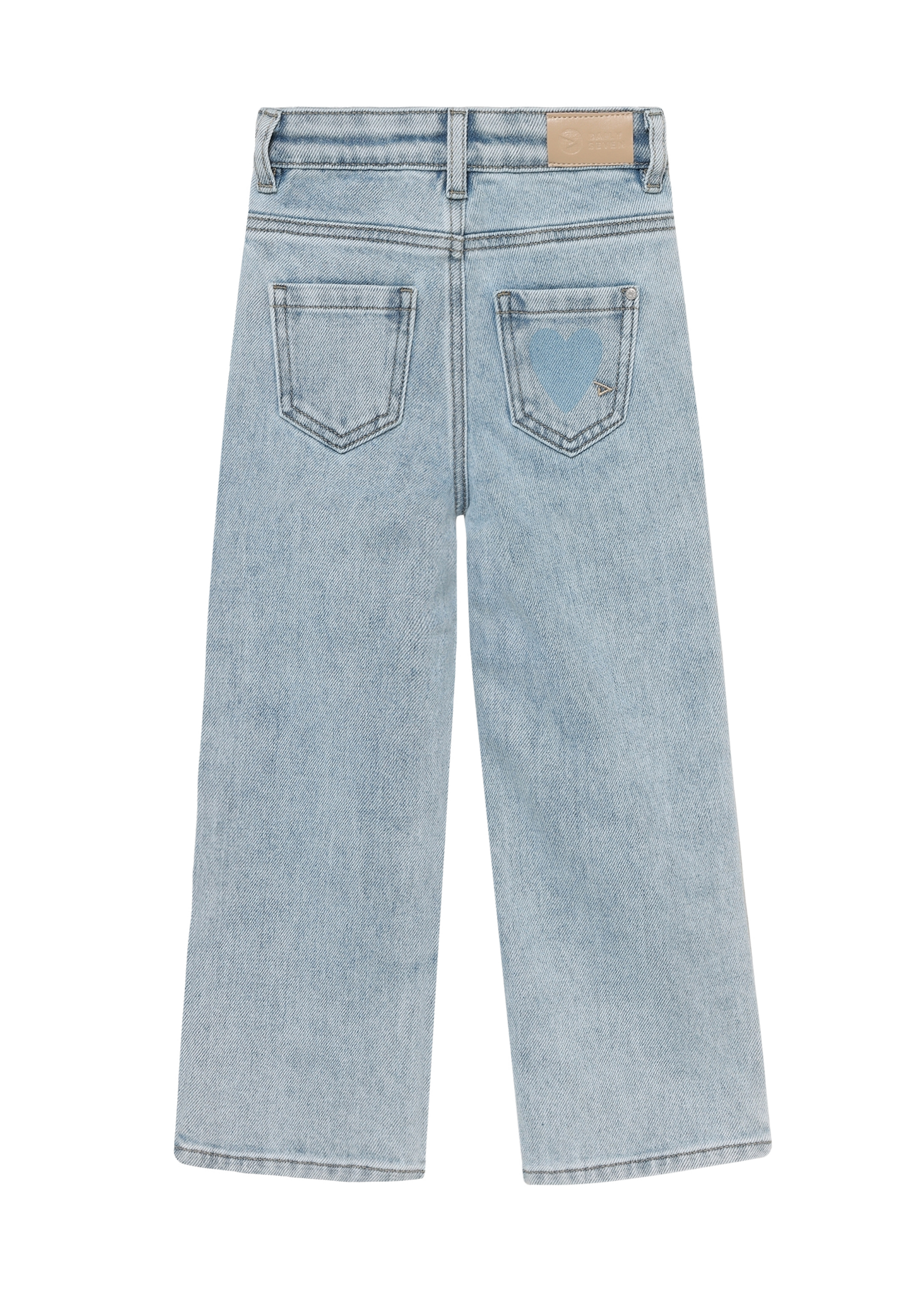Daily 7 Denim Wide Fit Heart Light Blue Denim