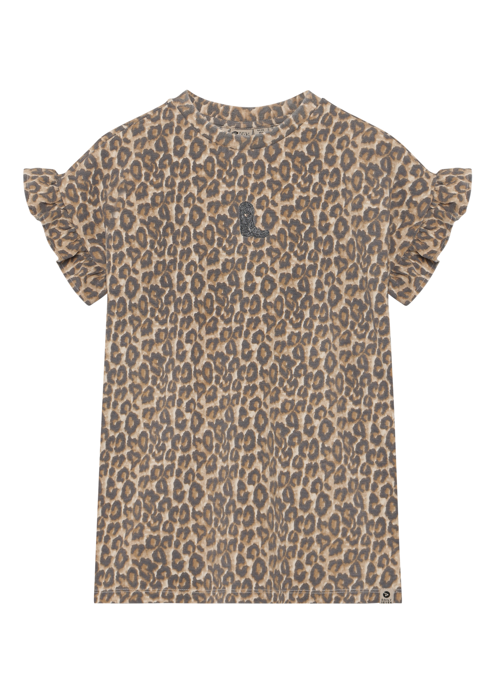 Daily 7 T-shirt Dress Allover Print Sandshell