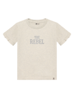 Daily 7 T-shirt Rebel Print Creme Grey Melange