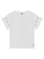 Daily 7 T-shirt Embroidery Sleeve Egret