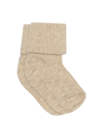 MP Denmark Cotton rib baby socks | Beige Melange