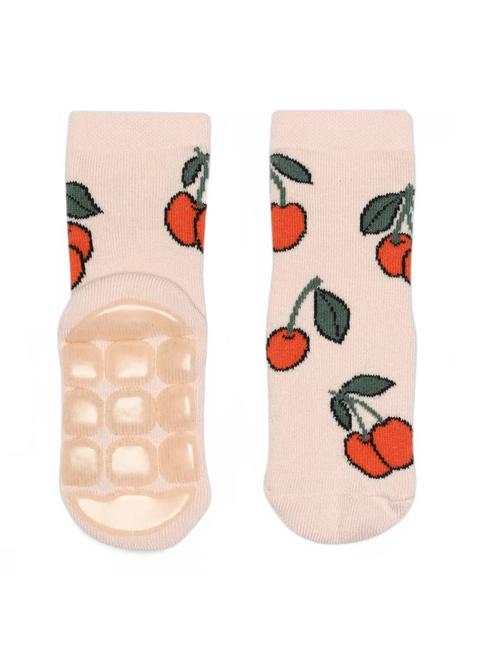 Melton Cherries socks anti-slip | Crystal Pink