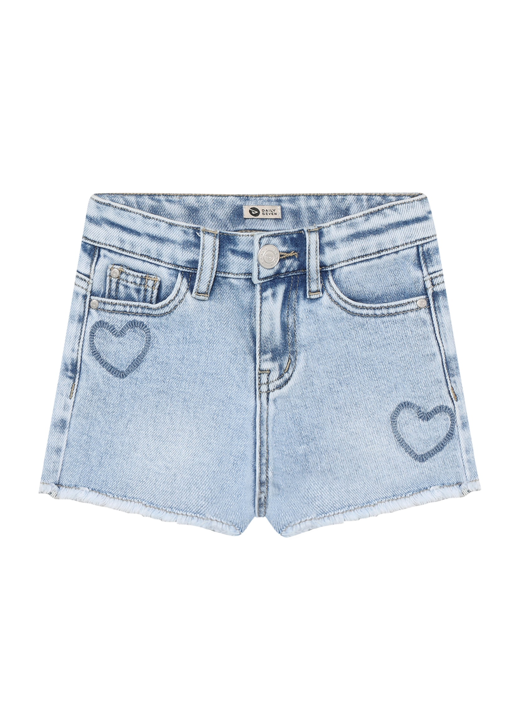 Daily 7 Denim Shorts Heart Blue Denim