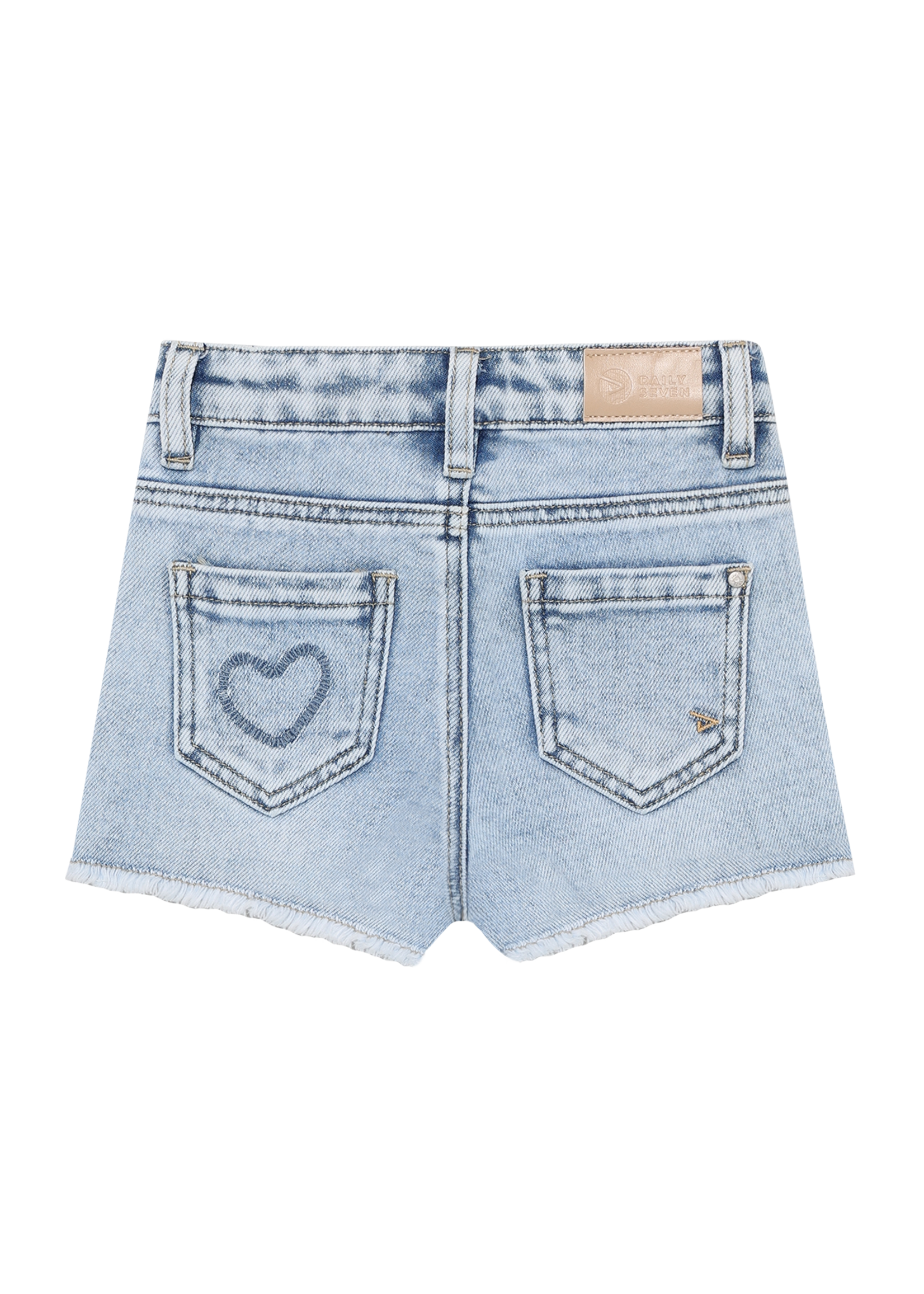 Daily 7 Denim Shorts Heart Blue Denim