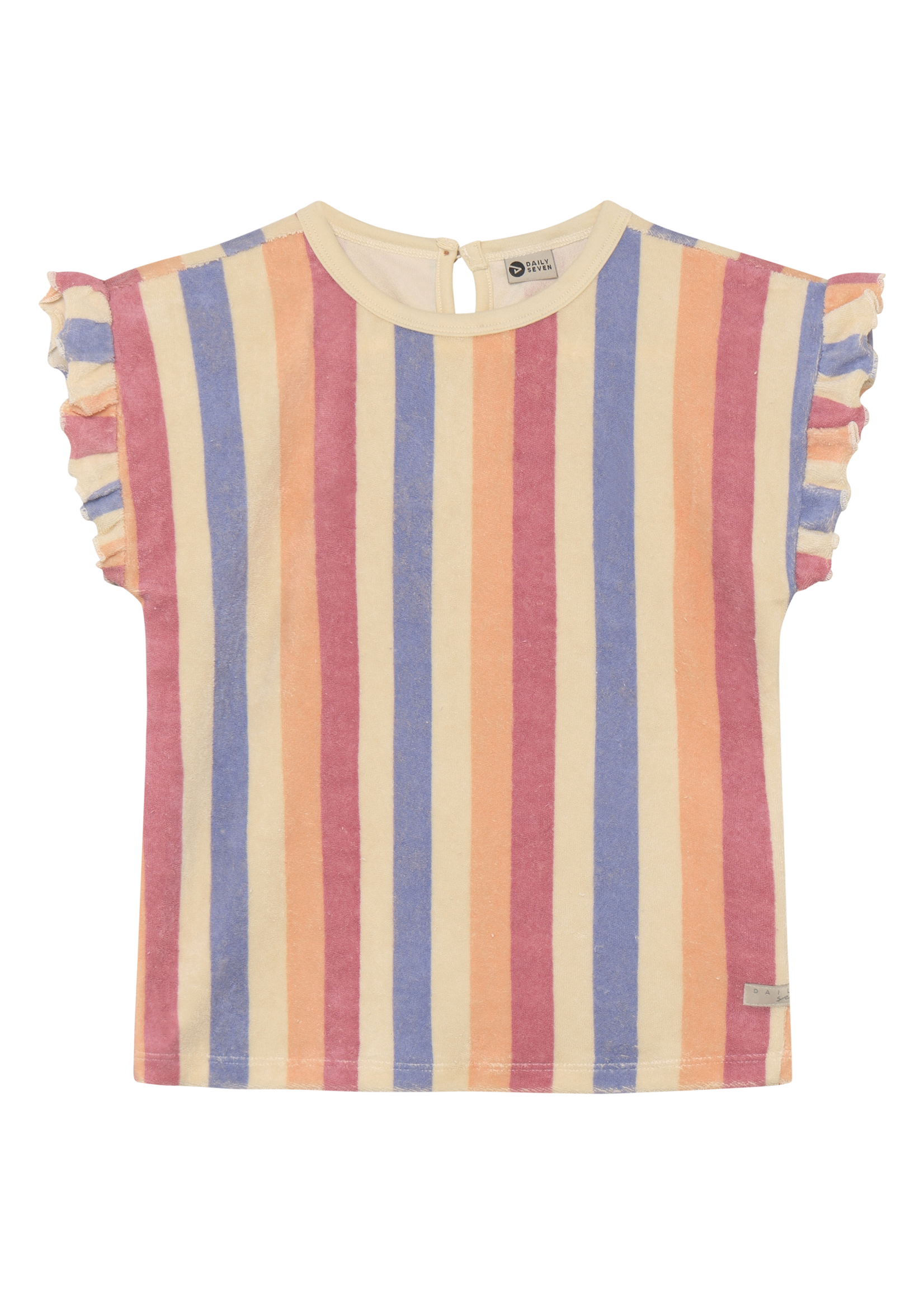 Daily 7 T-shirt Terry Striped Heather Rose