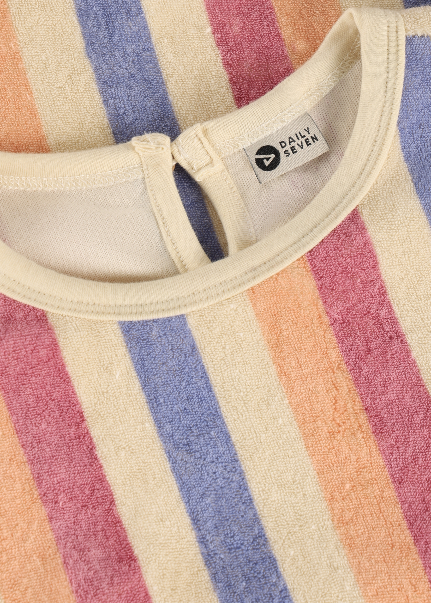 Daily 7 T-shirt Terry Striped Heather Rose